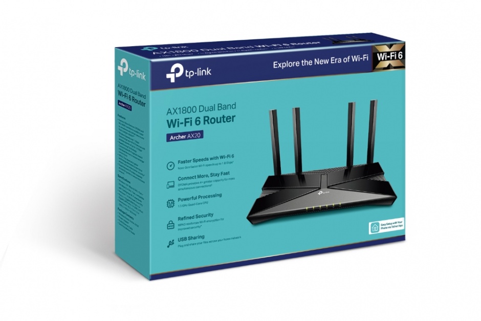 Imagine Router Wi-Fi 6 Dual-Band AX1800, TP-LINK Archer AX20